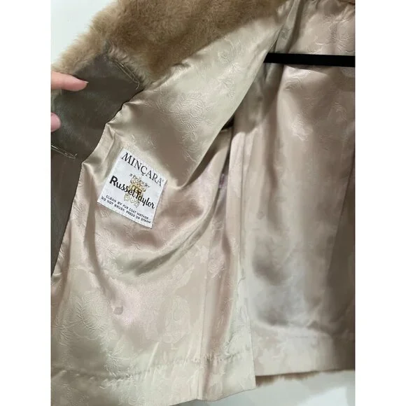 Vintage Mincara Faux Fur Coat By Russel Taylor Women's Medium - Picture 6 of 9